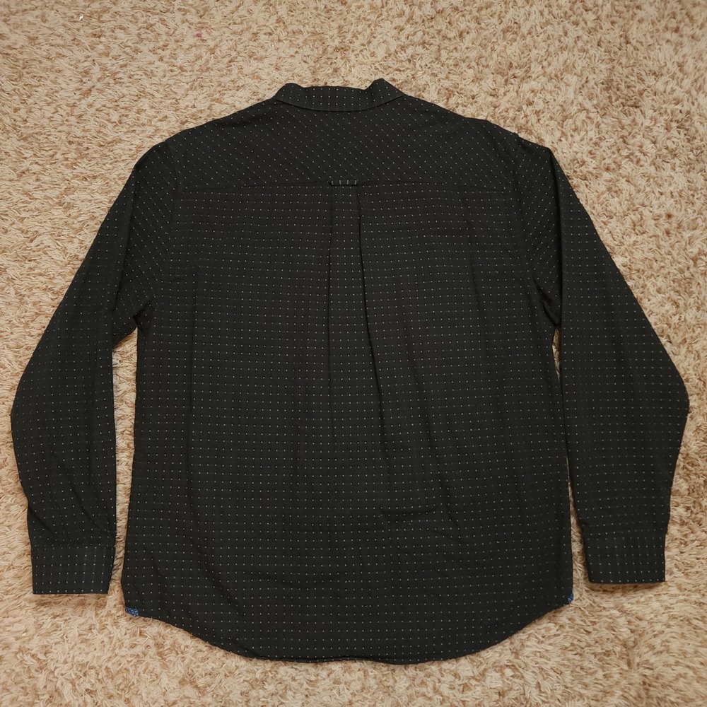 Carbon2cobalt Button Down‎ Shirt Mens Large Black Micro Dot Long Sleeve Cotton - Picture 7 of 7